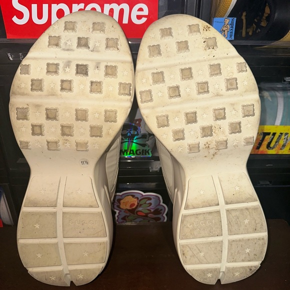 MEN'S RHYTON SNEAKER WITH GUCCI LOGO TAN SIZE MEN’s 11.5 - Picture 6 of 7